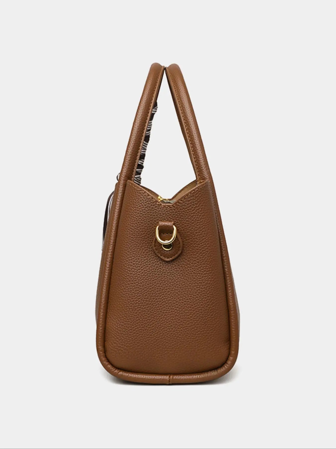 Women's Elegant Lychee Pattern Handbag with Twilly Scarf Decor, Trendy Versatile Crossbody Bag, Fashionable Shoulder Bag for Daily Use, Fashionable Unique Bags, Crossbody Shoulder Purses