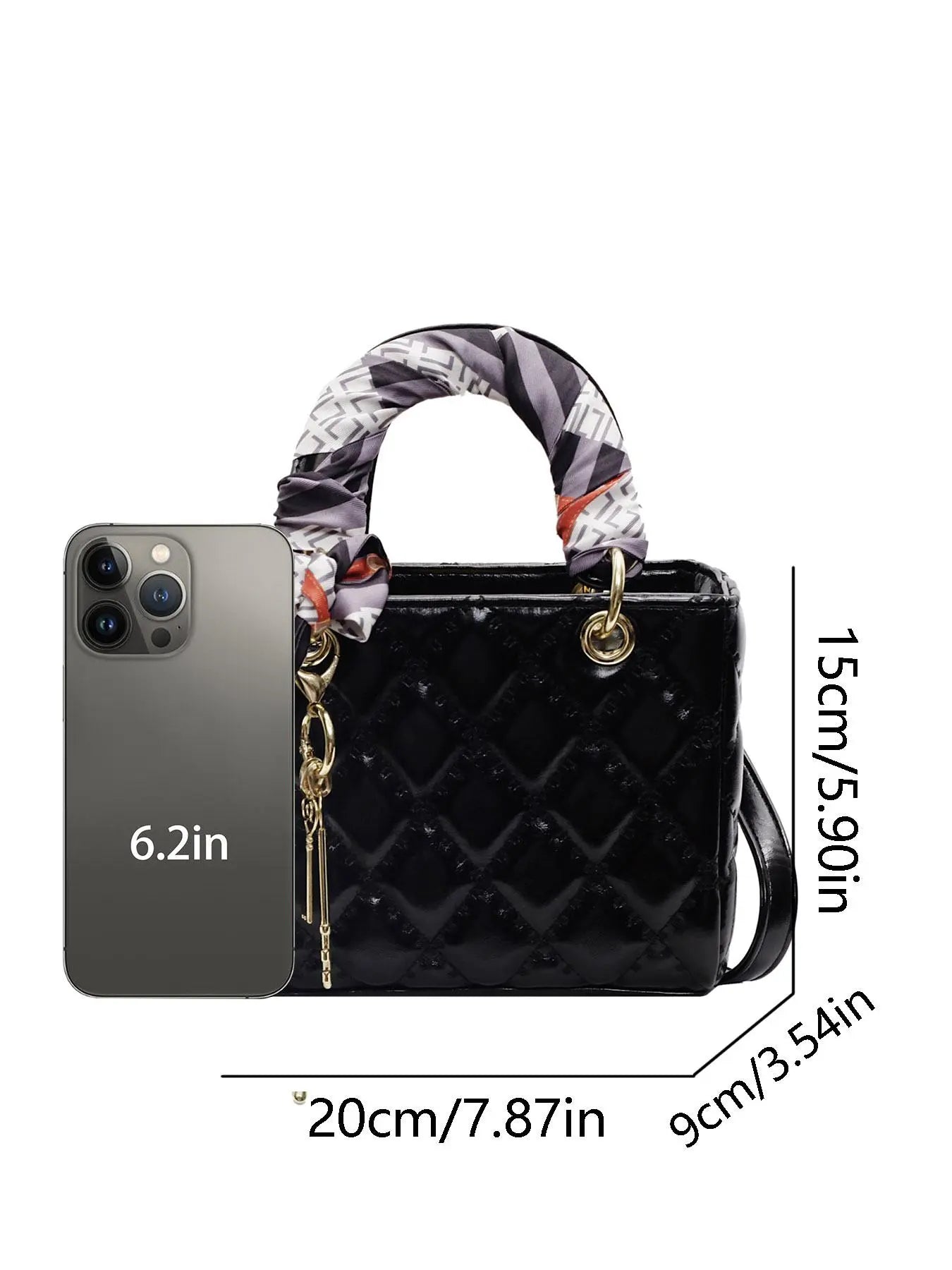 Women's Elegant Diamond Quilted Handbag, PU Leather Handbag, Fashionable Chain Strap Crossbody Bag for Daily Used, Casual Trendy Versatile High-quality Daily Commuting Bag, Elegant Bags