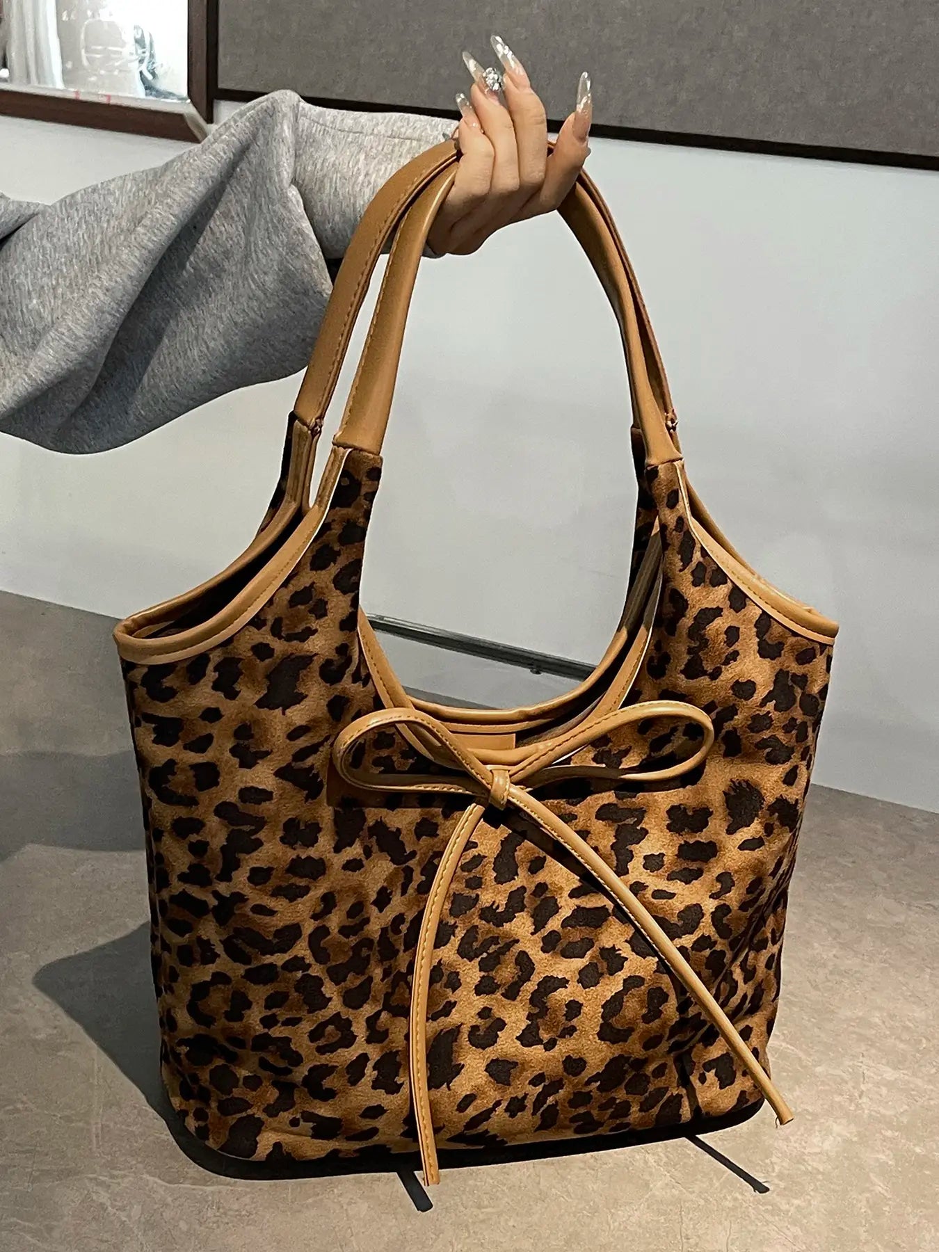Women's Elegant Bow Decorated Shoulder Bag, Fashionable Solid Color Large Capacity Bag for Daily Used, Casual Trendy Commuting Bag, Elegant Commuter Bag