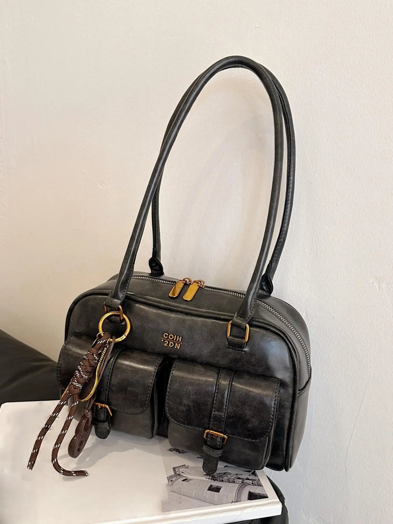 Women's Elegant Solid Color Shoulder Bag, Fashionable Pu Leather Bag for Daily Used, Casual Trendy Versatile High-quality Daily Commuting Bag