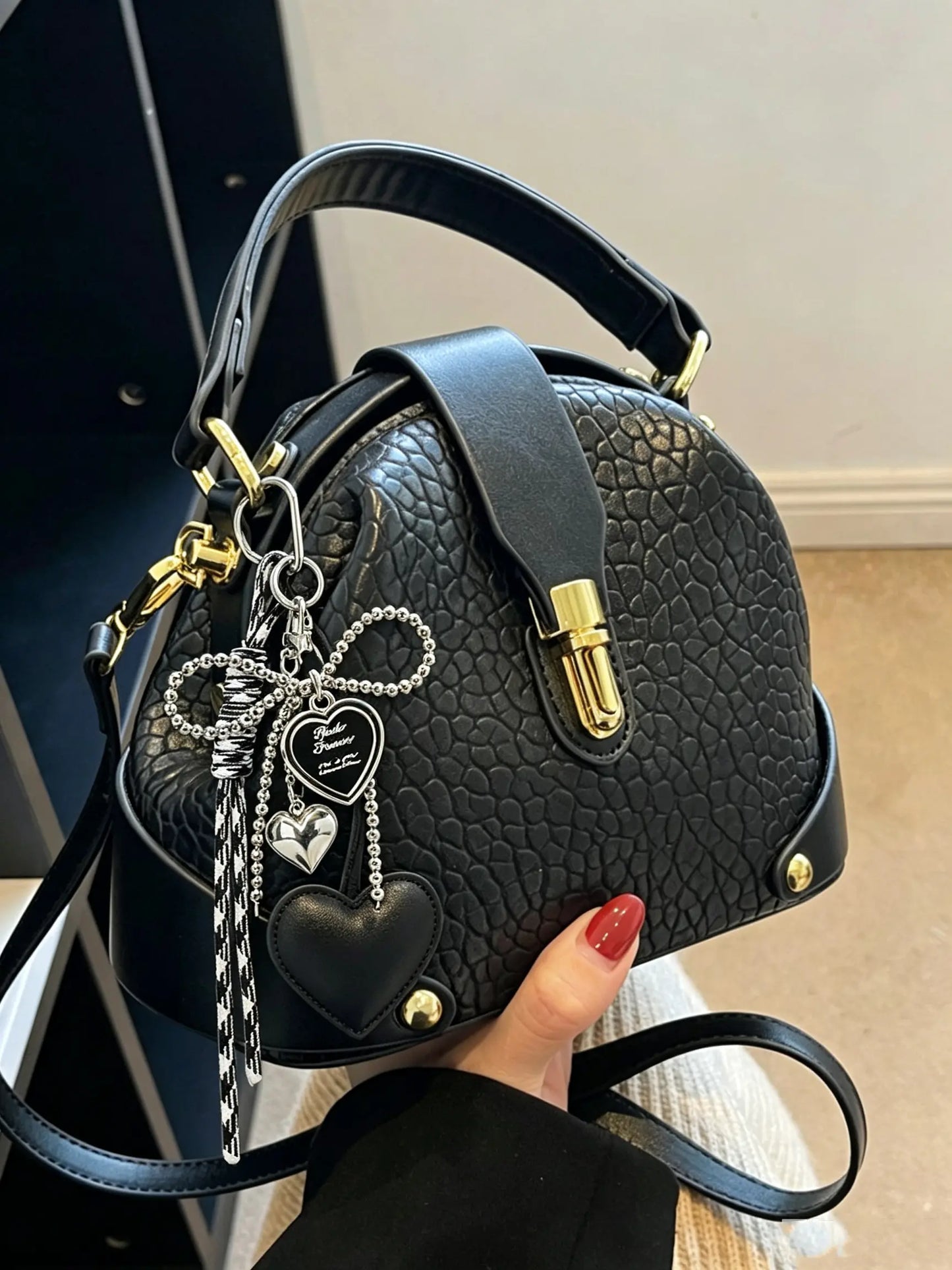 Women's Elegant Colorblock Handbag, Fashionable PU Leather Crossbody Shoulder Bag, Casual Trendy Versatile High-end Commuting Bag
