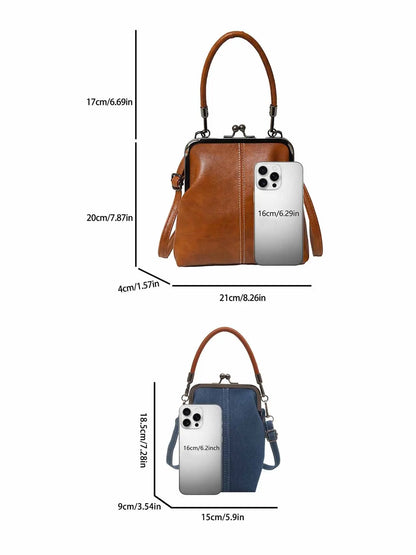 Retro style crossbody bag, fashionable and exquisite clip on bag, casual multifunctional handheld crossbody bag, lightweight and easy to carry, suitable for daily commuting, shopping, dating
