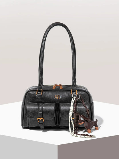 Women's Elegant Solid Color Shoulder Bag, Fashionable Pu Leather Bag for Daily Used, Casual Trendy Versatile High-quality Daily Commuting Bag