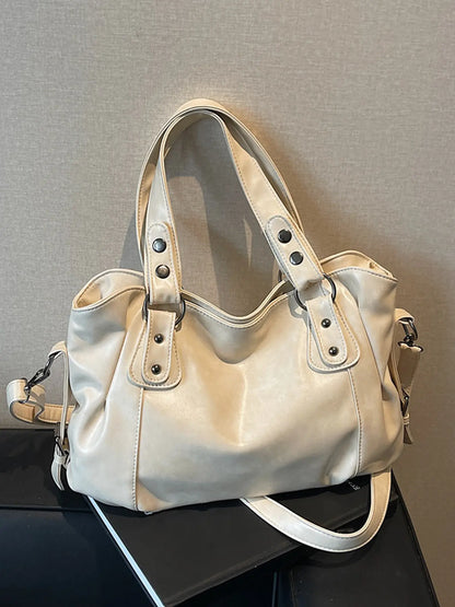 Women's Elegant Solid Color Shoulder Bag, Fashionable Large Capacity Crossbody Bag for Work & Daily Used, Casual Trendy Versatile High-quality Daily Commuting Bag, Fashionable Unique Bags