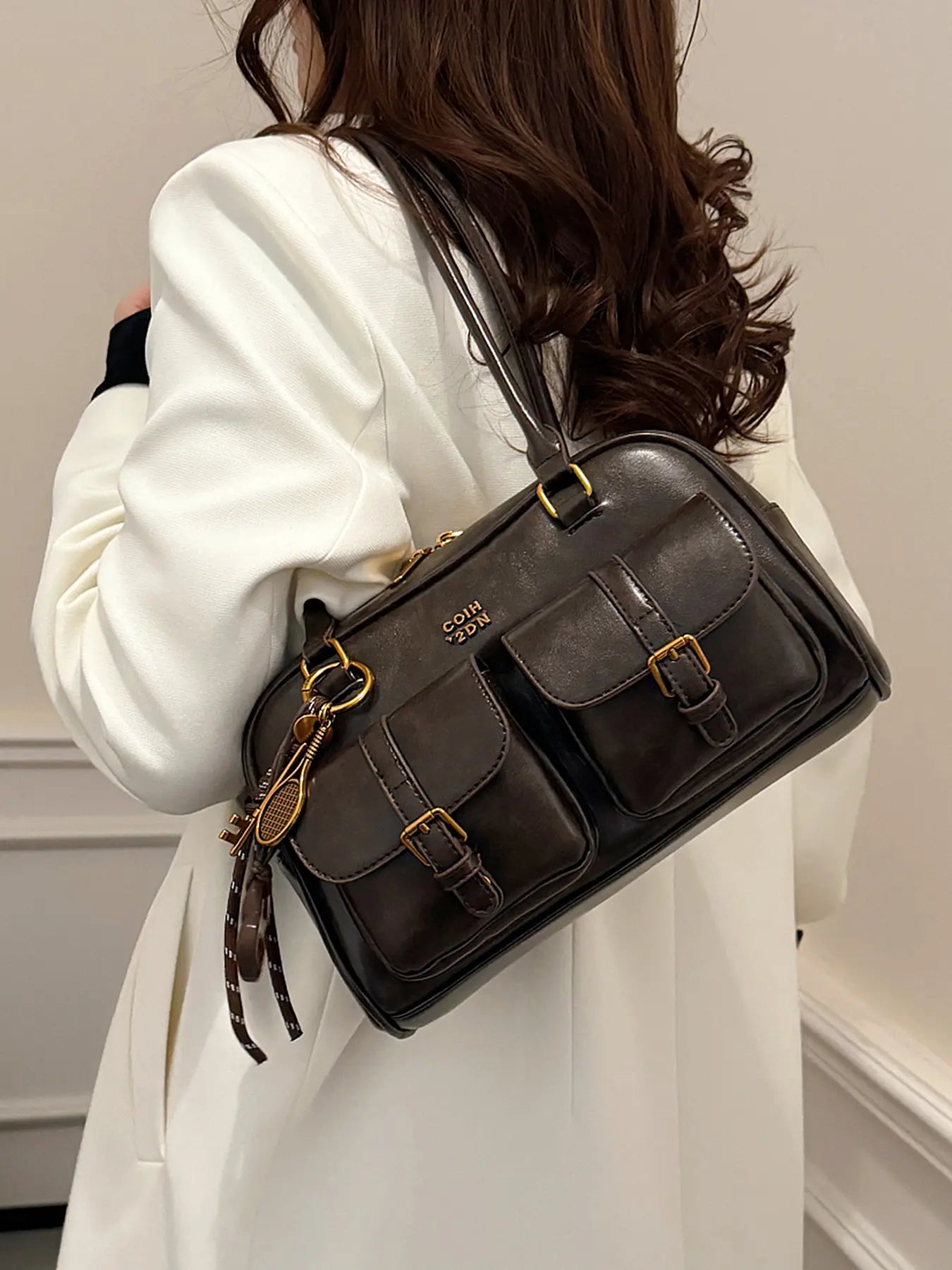 Women's Elegant Solid Color Shoulder Bag, Fashionable Pu Leather Bag for Daily Used, Casual Trendy Versatile High-quality Daily Commuting Bag