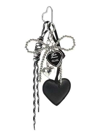 Women's Elegant Heart Shaped Keychain, Fashionable Bow Charm Metal Keychain for Handbags & Wallets, Car Keys & Key Pendants, Unique Gifts for Fashion Enthusiasts