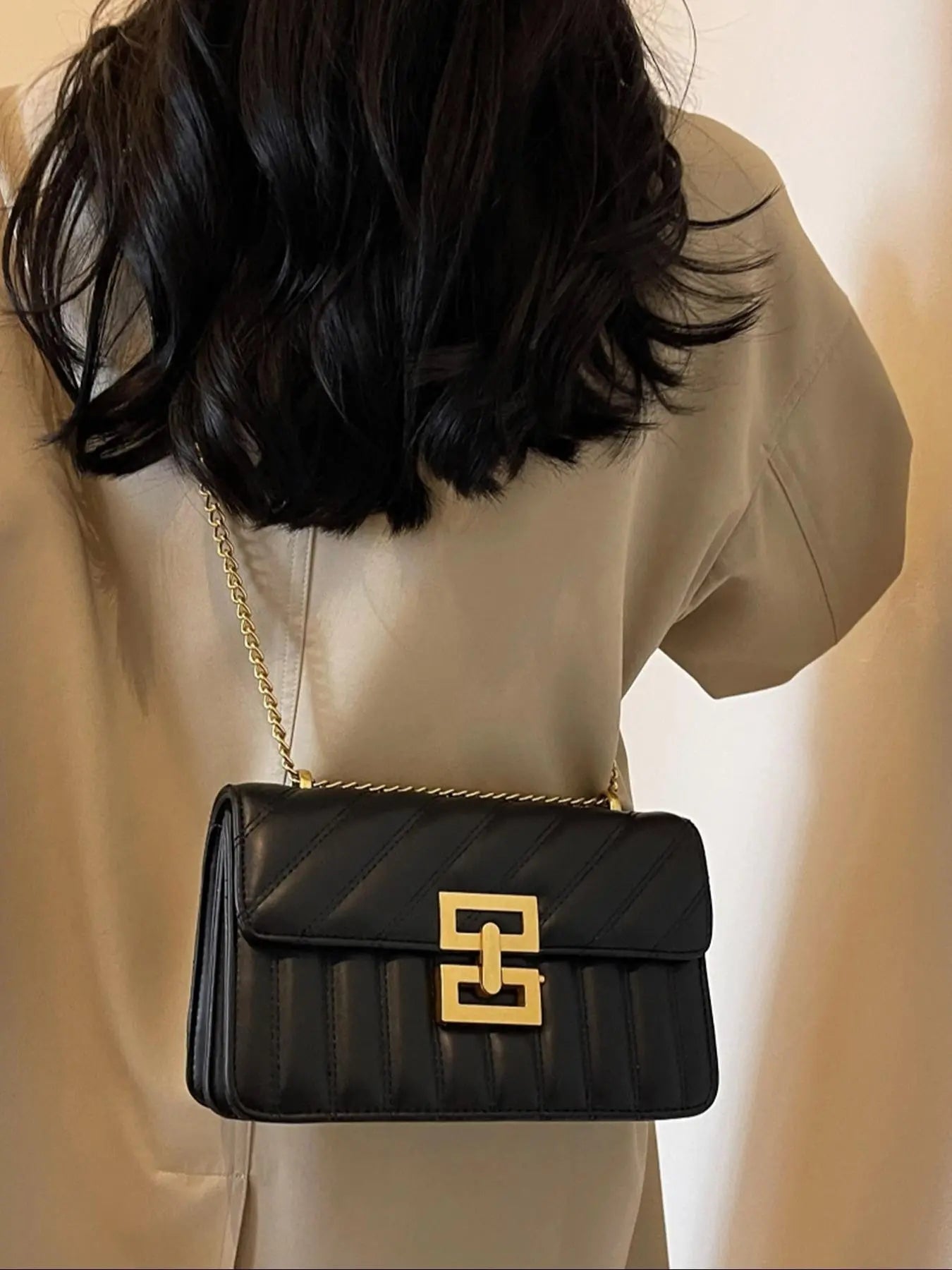 Women's Fashion Chain Strap Crossbody Bag, Casual Versatile Shoulder Bag for Daily Travel Work Commute, Trendy All-match Commuter Bag, Girl Fashionable Shopping Bag, Adjustable Crossbody Shoulder, Casual Crossbody Bags, Stylish Crossbody