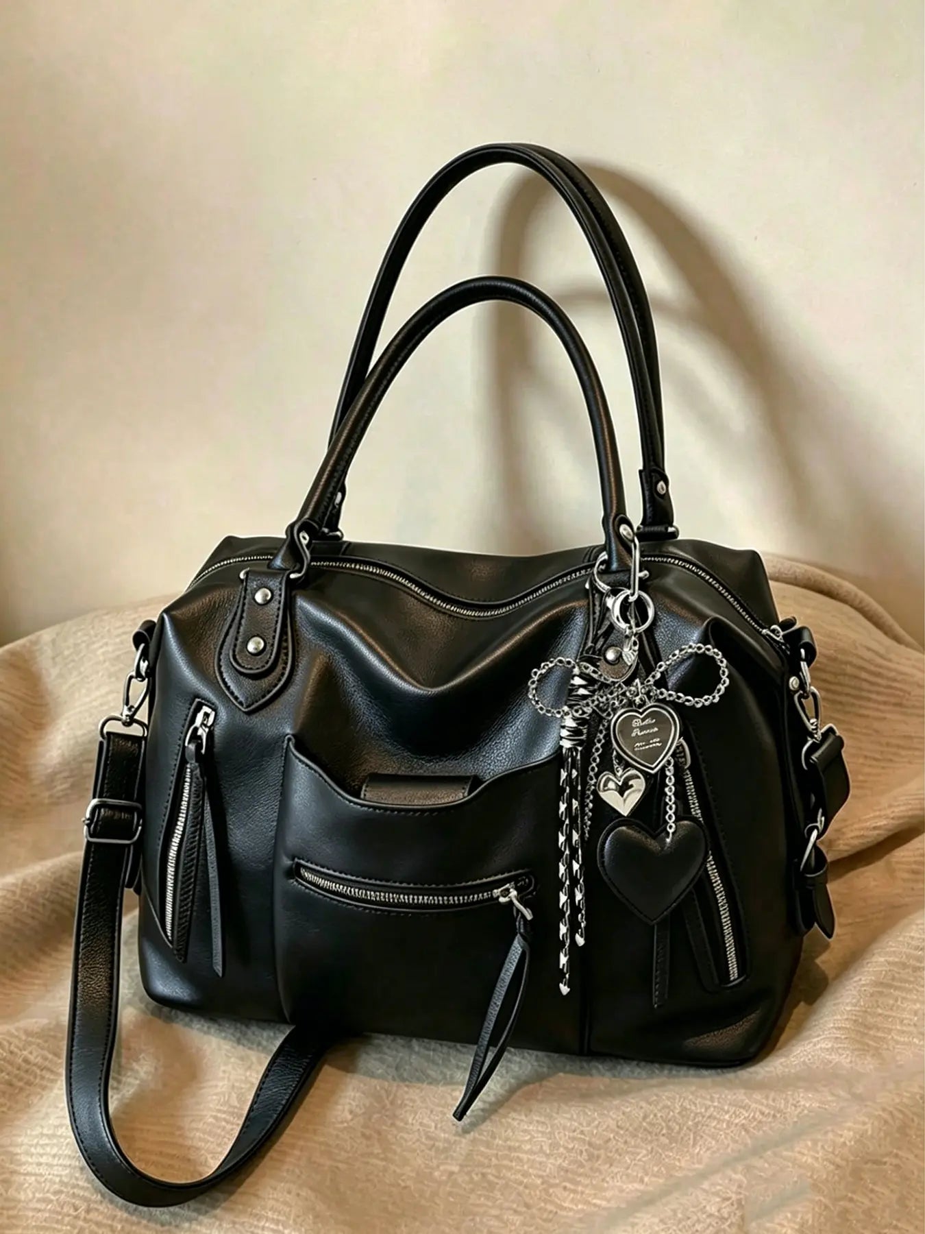 Retro tote bag, versatile textured commuter messenger bag, women's one-shoulder messenger bag, Casual commuter bag, suitable for daily commuting, short-term travel, etc.