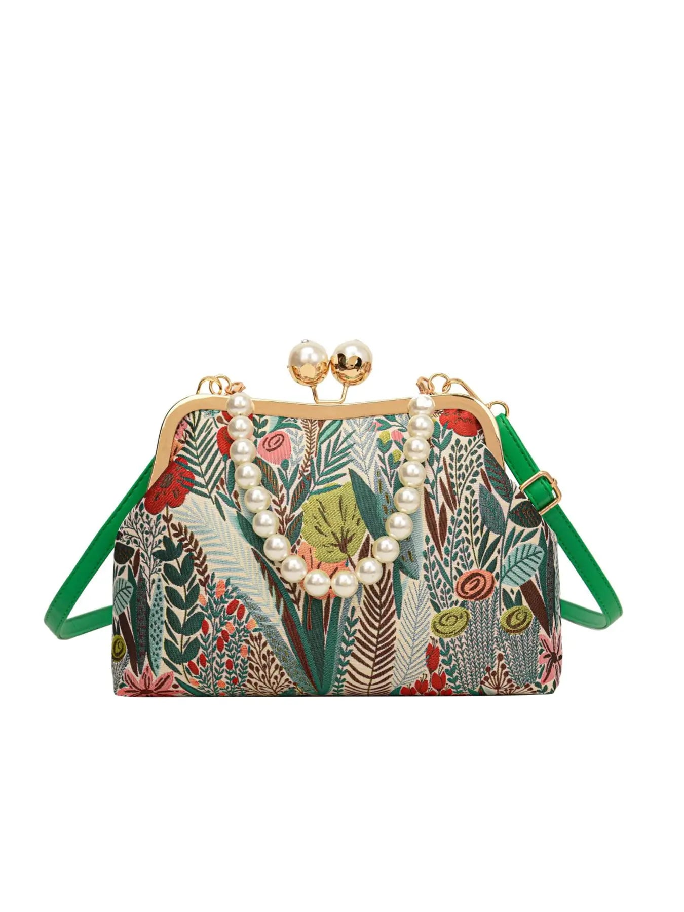 Women's Elegant Floral & Leaf Print Crossbody Bag, Colorblock Shoulder Bag for Daily Use, Casual Versatile Daily Commuting Bag