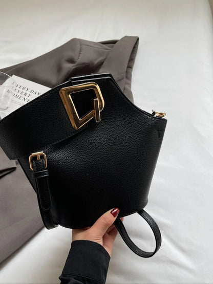 Women's Plain Color Handbag (1 Piece), Casual Pu Leather Zipper Handbag with Bag Strap for Daily Use, Daily Commuting Bag, Casual Commuter Handbag, Casual Fashion Bag, Casual Everyday Bag
