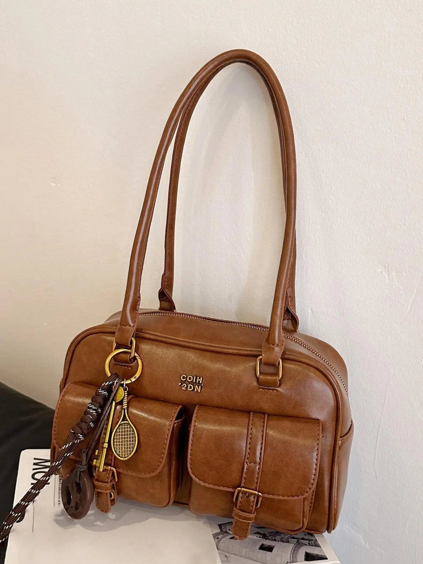 Women's Elegant Solid Color Shoulder Bag, Fashionable Pu Leather Bag for Daily Used, Casual Trendy Versatile High-quality Daily Commuting Bag