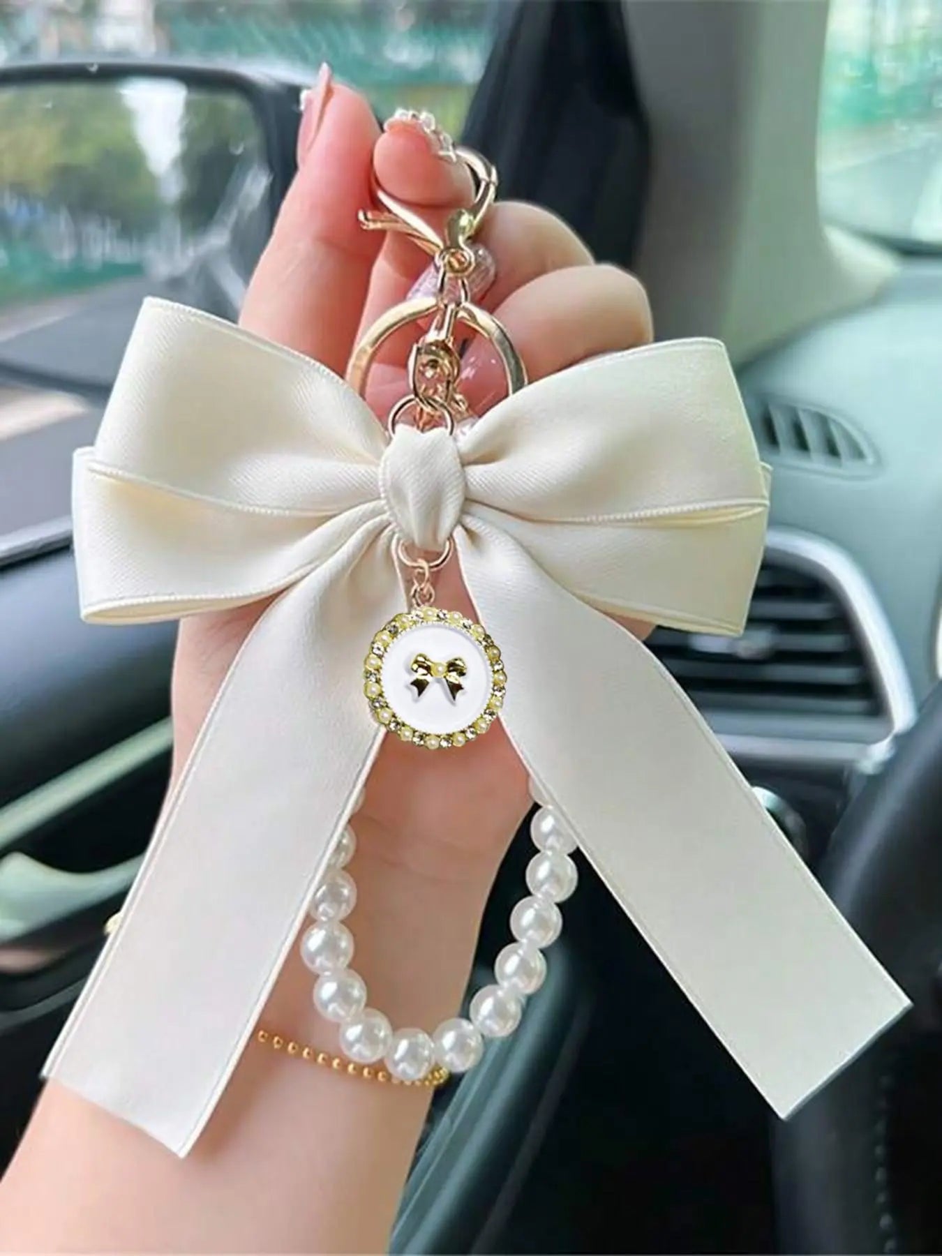 Women's Elegant Bowknot Design Bag Charm, Cute Trendy Bag Keychain, Fashionable Bag Decoration for Daily Use & Car Key Decoration, Keychain for Bags, Stylish Keychain, Cute Keychain Accessory