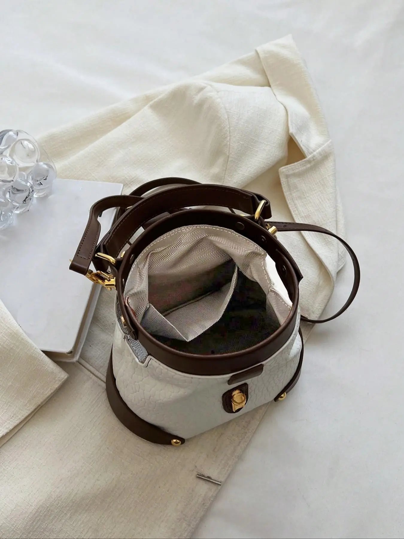 Women's Elegant Colorblock Handbag, Fashionable PU Leather Crossbody Shoulder Bag, Casual Trendy Versatile High-end Commuting Bag