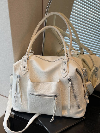 Retro tote bag, versatile textured commuter messenger bag, women's one-shoulder messenger bag, Casual commuter bag, suitable for daily commuting, short-term travel, etc.
