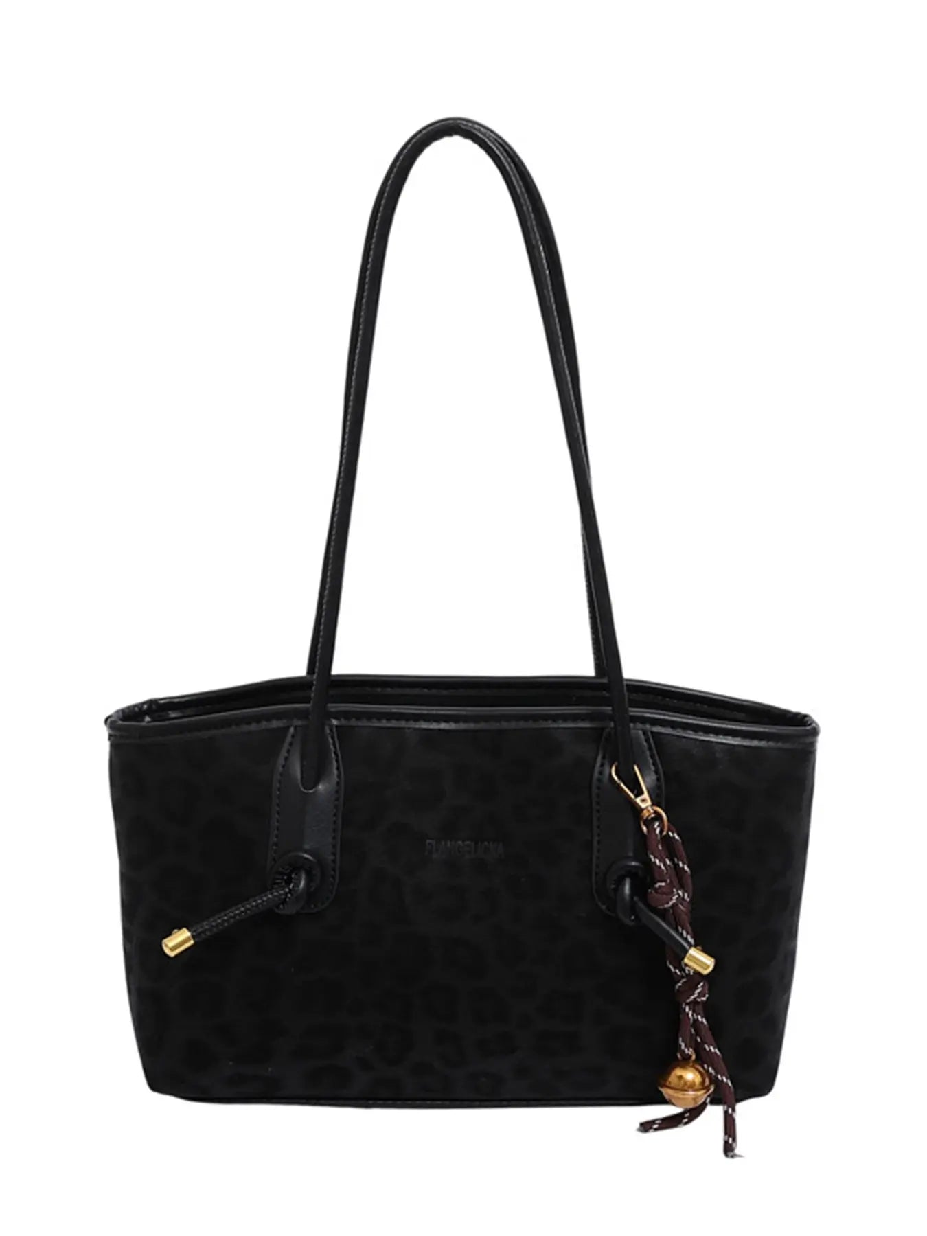 Leopard print tote bag, casual versatile one-shoulder handbag, one-shoulder commuter bag, paired with exquisite pendants, suitable for dating, shopping occasions, Embossed Bag, Handbag Shoulder Purse, Casual Fashion Bag