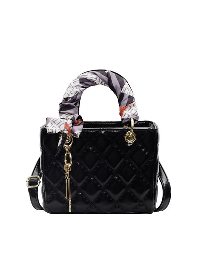 Women's Elegant Diamond Quilted Handbag, PU Leather Handbag, Fashionable Chain Strap Crossbody Bag for Daily Used, Casual Trendy Versatile High-quality Daily Commuting Bag, Elegant Bags