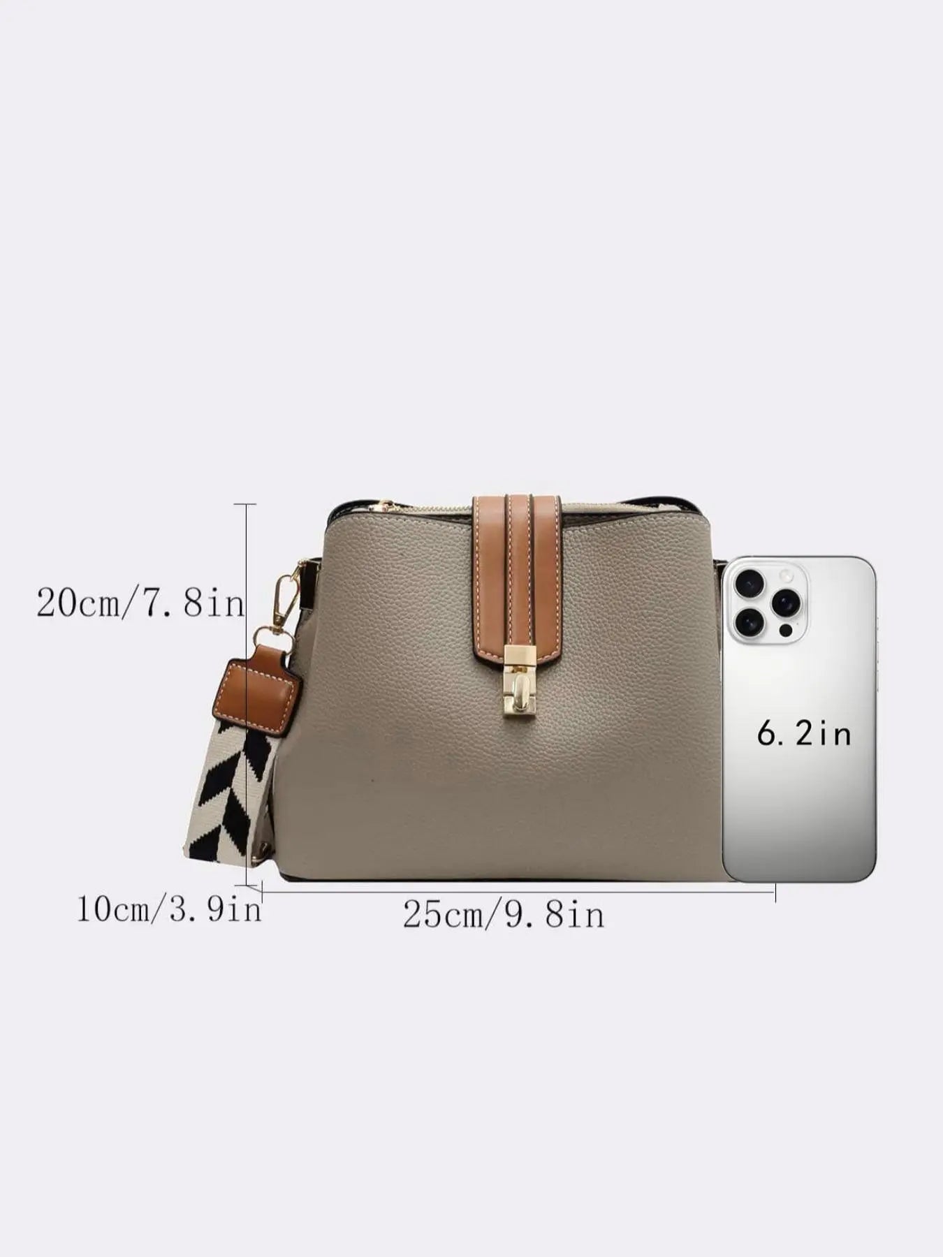 Women's Elegant Colorblock Shoulder Bag, Fashionable PU Leather Crossbody Bag for Daily Used, Casual Trendy Versatile High-quality Daily Commuting Bag, Crossbody Purse