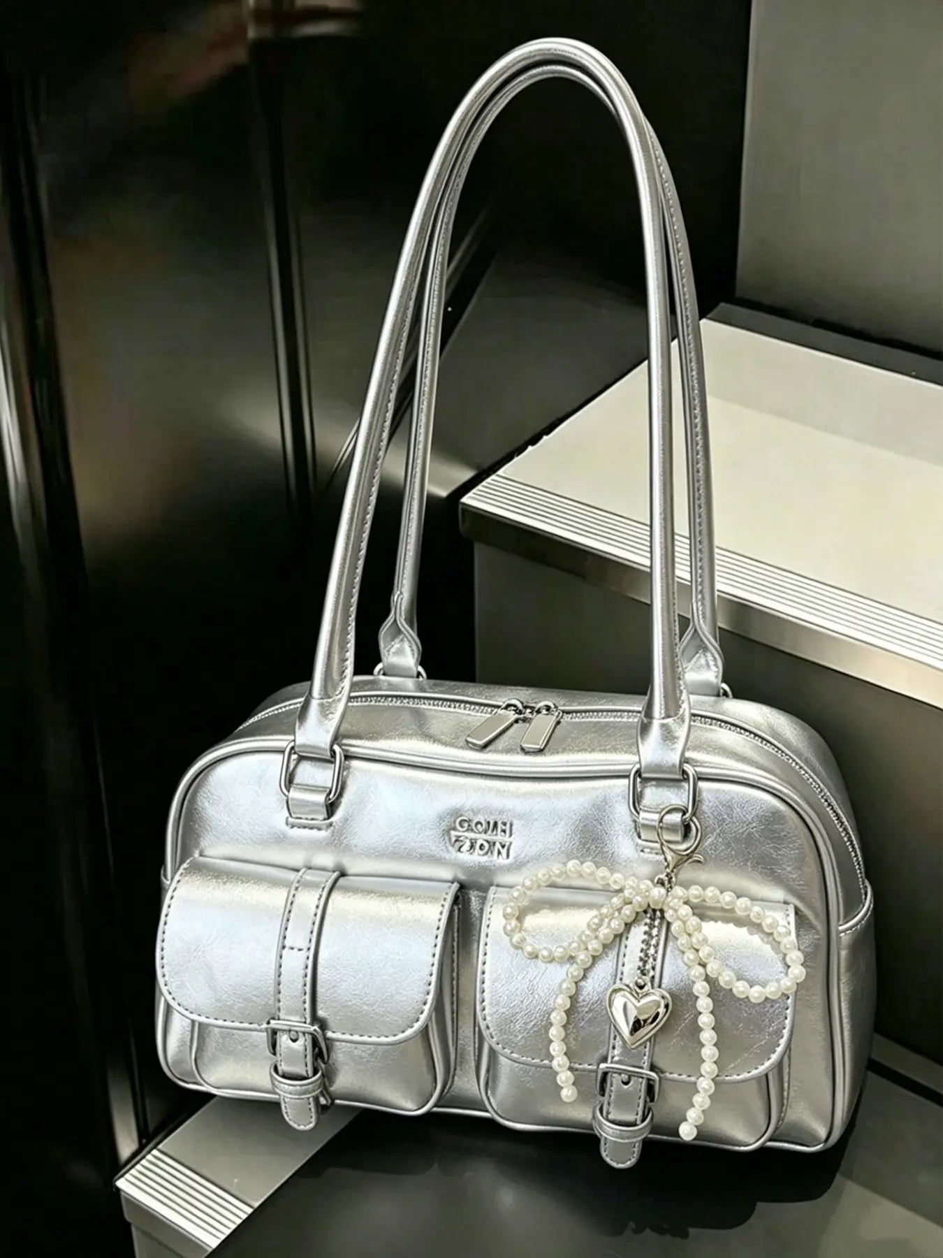 Women's Elegant Solid Color Shoulder Bag, Fashionable Pu Leather Bag for Daily Used, Casual Trendy Versatile High-quality Daily Commuting Bag