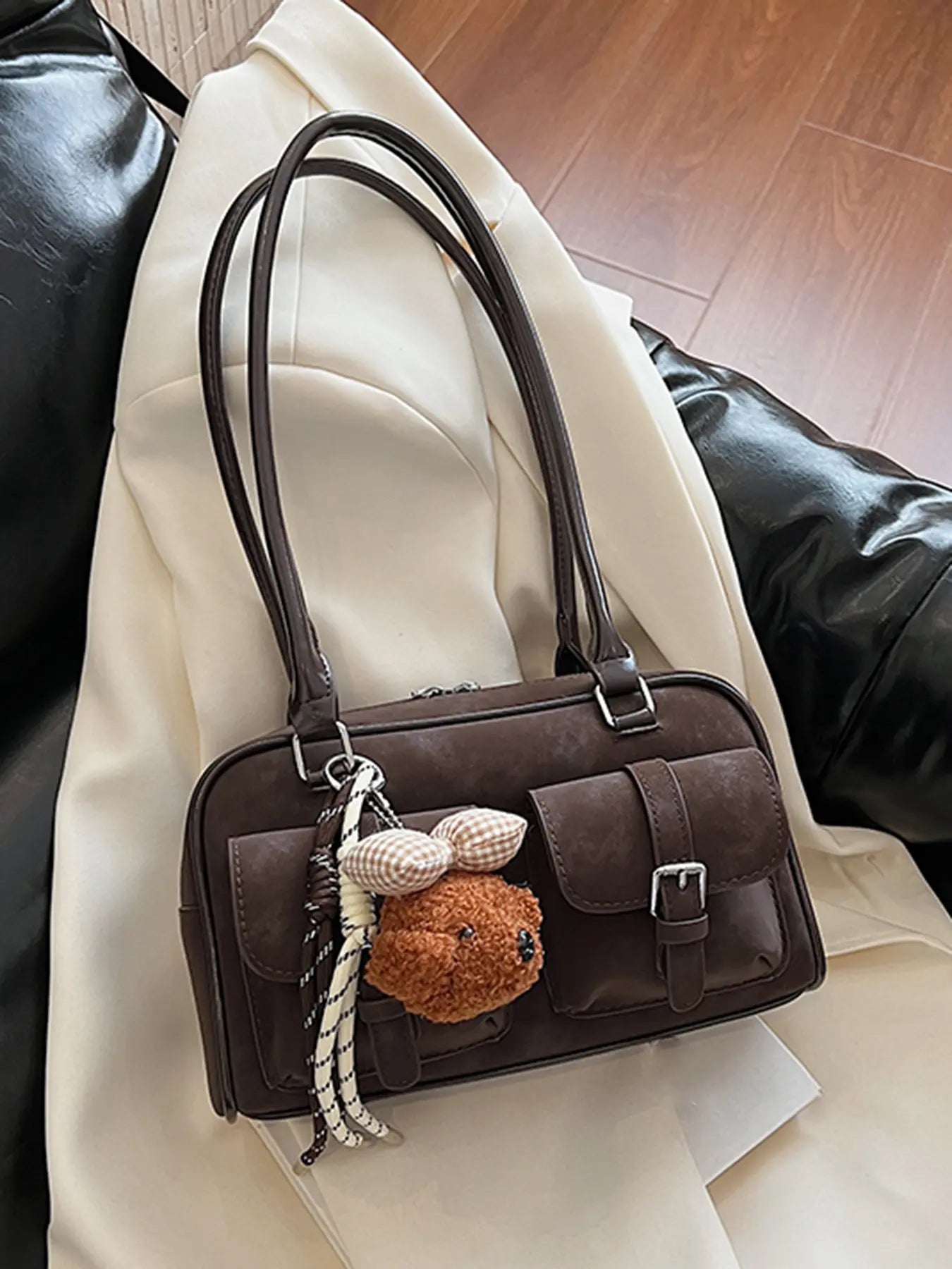Women's Elegant Solid Color Shoulder Bag, Fashionable Pu Leather Bag for Daily Used, Casual Trendy Versatile High-quality Daily Commuting Bag