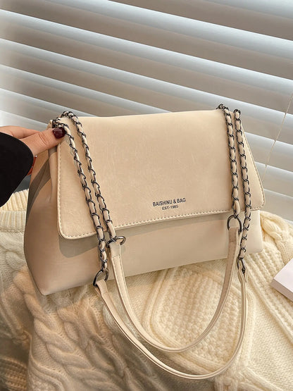 Retro Suede One-Shoulder Bag for Women, Casual Chain Shoulder Purse, Versatile Handbag for Daily Use and Commuting, Crossbody Bag, Messenger Bag