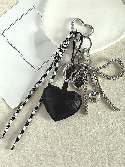 Women's Elegant Heart Shaped Keychain, Fashionable Bow Charm Metal Keychain for Handbags & Wallets, Car Keys & Key Pendants, Unique Gifts for Fashion Enthusiasts
