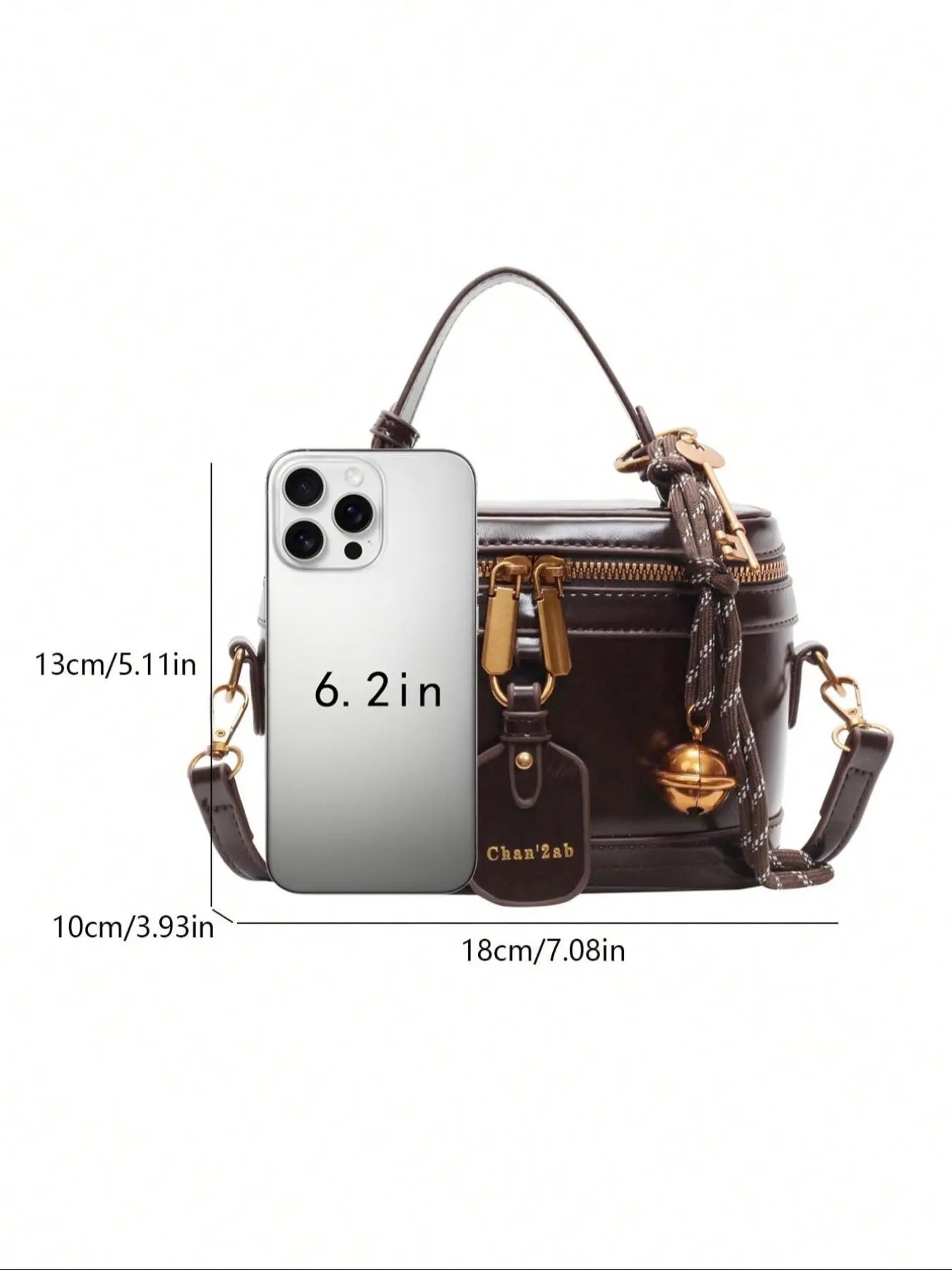 Women's Elegant Minimalist Handbag, Fashionable Retro Simple Style Crossbody Bag with Charm, Casual Trendy Versatile High-quality Daily Commuting Bag, Sling Purse