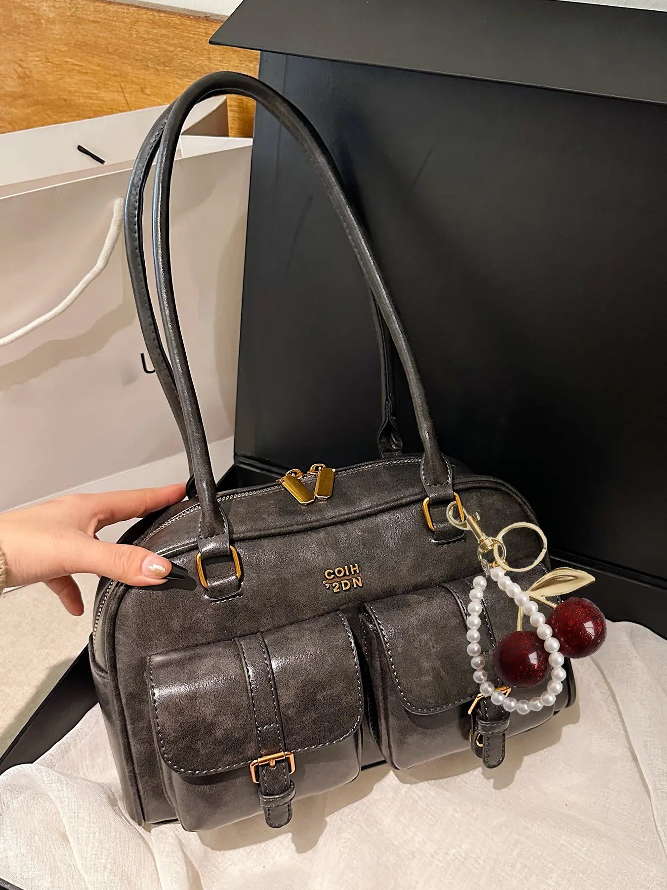 Women's Elegant Solid Color Shoulder Bag, Fashionable Pu Leather Bag for Daily Used, Casual Trendy Versatile High-quality Daily Commuting Bag