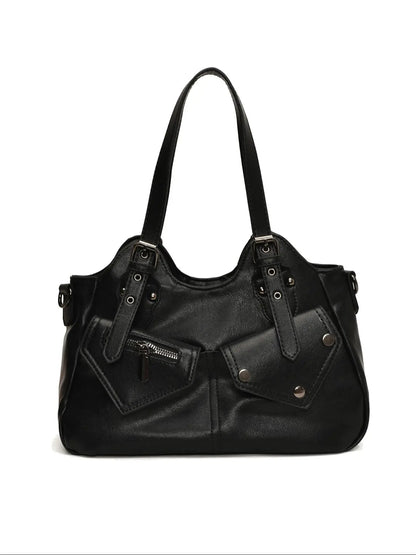 Women's Elegant Grommet Eyelet Design Tote Bag, Handbag Shoulder Purse, Fashionable Large Capacity Shoulder Bag, Casual Versatile Everyday Crossbody Bag for Daily Outings, Short Outings, Mothers Day Gift Ideas