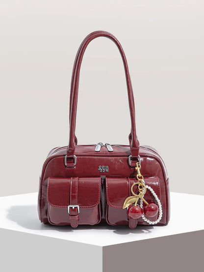Women's Elegant Solid Color Shoulder Bag, Fashionable Pu Leather Bag for Daily Used, Casual Trendy Versatile High-quality Daily Commuting Bag